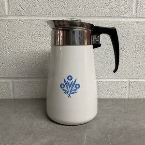 Vintage 9-cup Corningware cornflower blue perculator